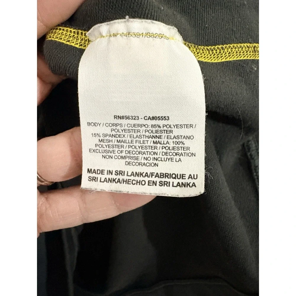 NIKE PRO Combat Hyperwarm Dri-Fit Base Layer Shirt Sz XL Gray Yellow Fitted - Picture 6 of 12